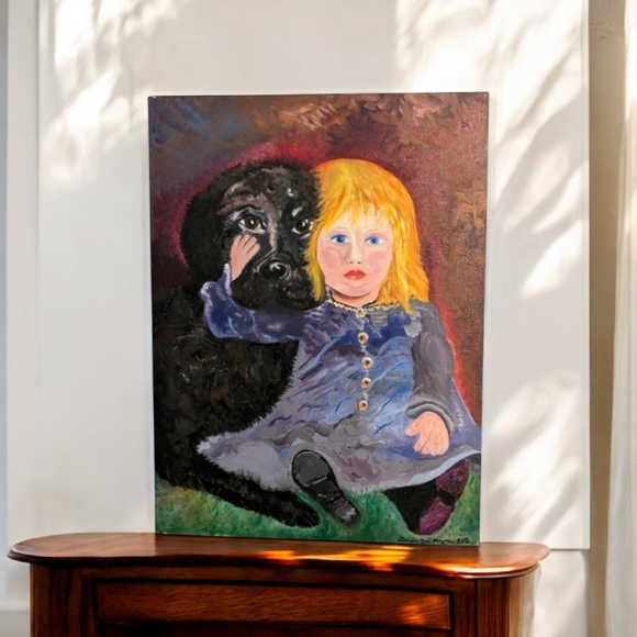 Jennifer Eve American Artist. Oil painting on canvas "Olivia and Charlie" - Picture 16 of 16
